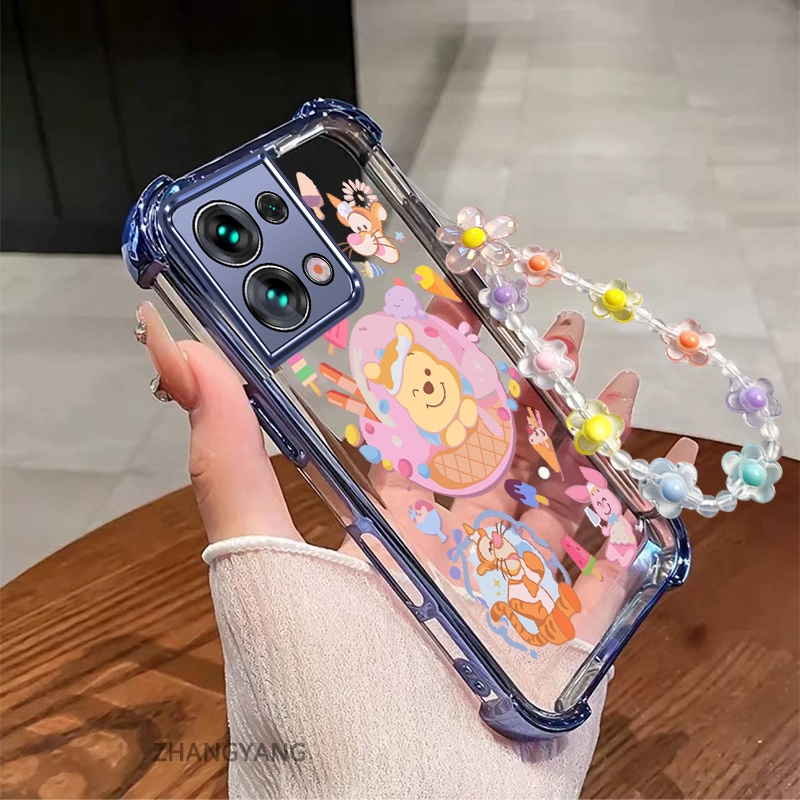 Ốp Lưng Cho OPPO Reno 8 5G Reno 8 Pro 5G Thẩm Mỹ Gấu Bơ Họa Tiết Dễ Thương Ốp Lưng Điện Thoại TPU Silicon Mềm Ốp Lưng Vòng Tay Pha Lê Miễn Phí