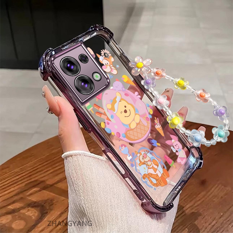 Ốp Lưng Cho OPPO Reno 8 5G Reno 8 Pro 5G Thẩm Mỹ Gấu Bơ Họa Tiết Dễ Thương Ốp Lưng Điện Thoại TPU Silicon Mềm Ốp Lưng Vòng Tay Pha Lê Miễn Phí