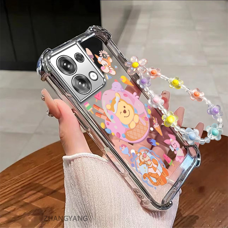 Ốp Lưng Cho OPPO Reno 8 5G Reno 8 Pro 5G Thẩm Mỹ Gấu Bơ Họa Tiết Dễ Thương Ốp Lưng Điện Thoại TPU Silicon Mềm Ốp Lưng Vòng Tay Pha Lê Miễn Phí
