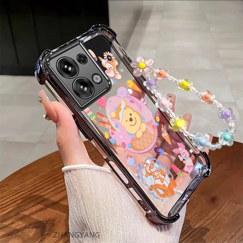 Ốp Lưng Cho OPPO Reno 8 5G Reno 8 Pro 5G Thẩm Mỹ Gấu Bơ Họa Tiết Dễ Thương Ốp Lưng Điện Thoại TPU Silicon Mềm Ốp Lưng Vòng Tay Pha Lê Miễn Phí