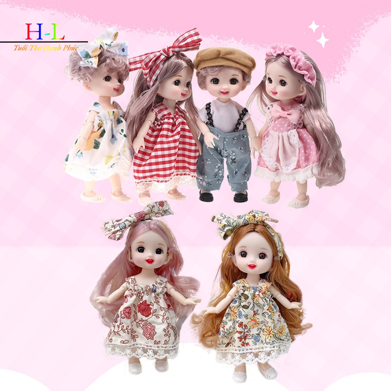 [XZNZMM] Búp bê bé gái 17 cm mới với 13 khớp di động 3D Mắt to cho bé gái DIY LMWU