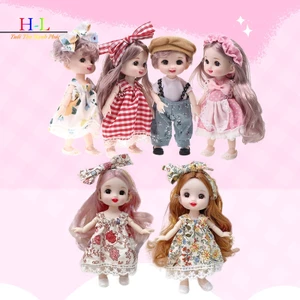 Búp bê bé gái 17 cm mới với 13 khớp di động 3D Mắt to cho bé gái DIY LMWU