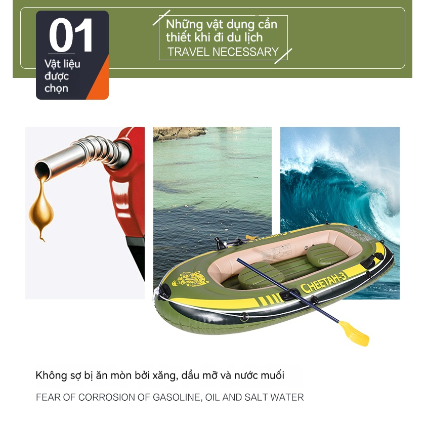 Leike Thuyền hơi thuyền phao xuồng bơm câu cá 1-3 người lớn dày rộng cao cấp chắc chắn,kayak thuyền