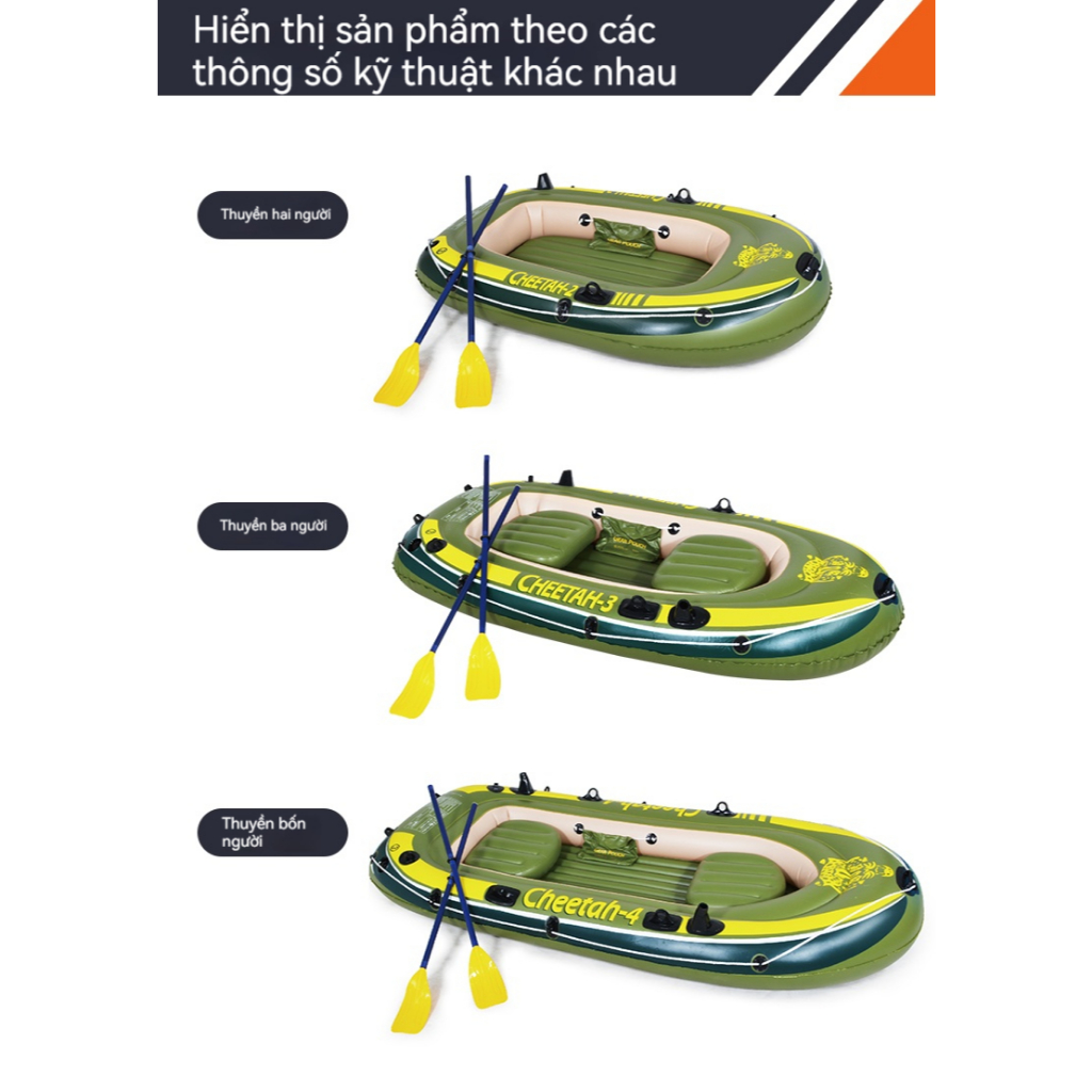 Leike Thuyền hơi thuyền phao xuồng bơm câu cá 1-3 người lớn dày rộng cao cấp chắc chắn,kayak thuyền