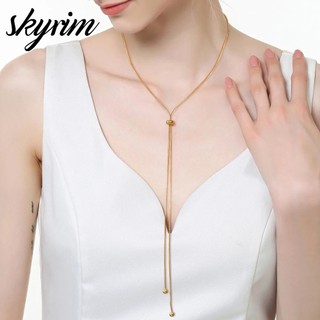 Dây chuyền rắn Skyrim thép không gỉ, điều chỉnh được, phong cách tối giản - Quà tặng sinh nhật