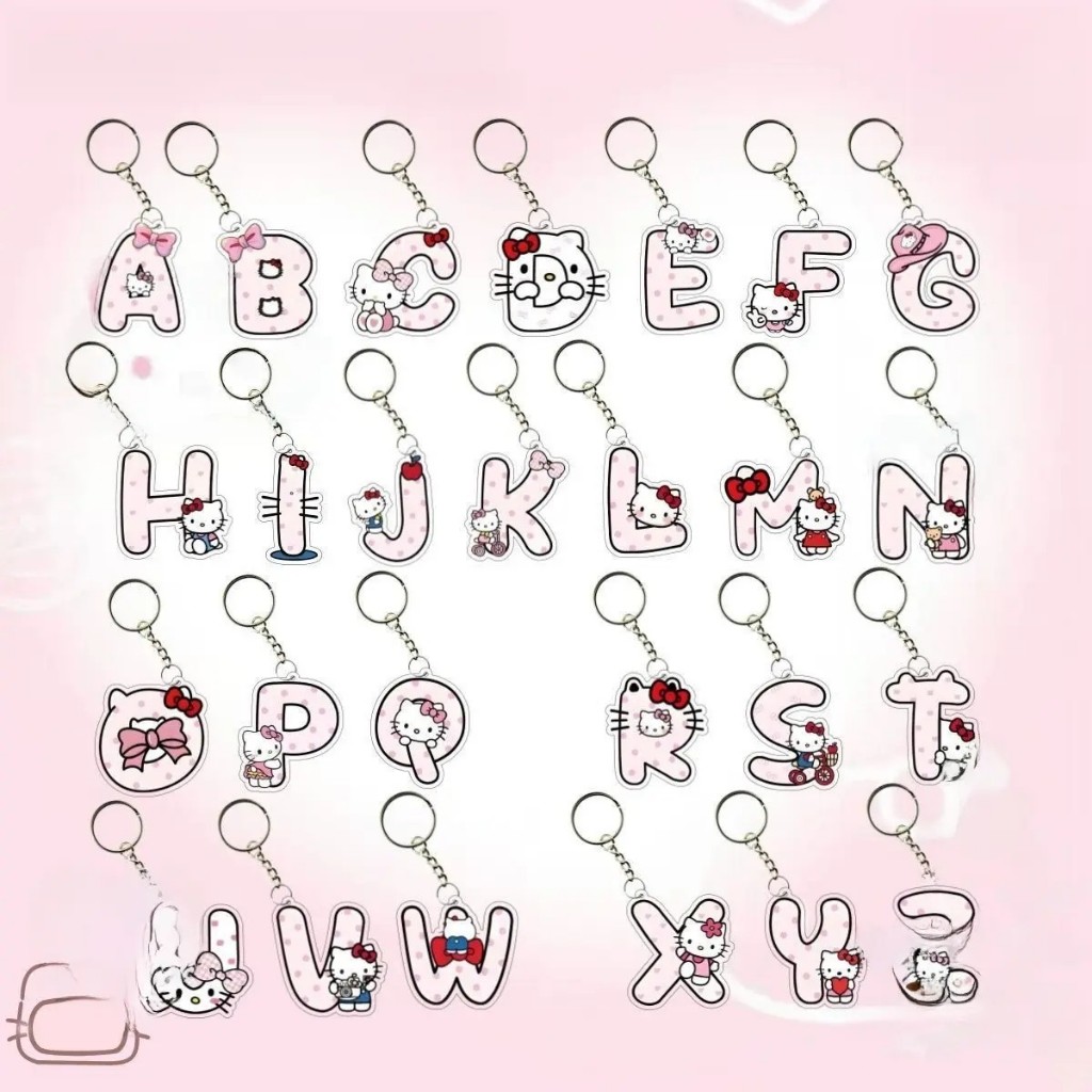 Mặt dây chuyền chìa khóa chữ mèo HelloKitty