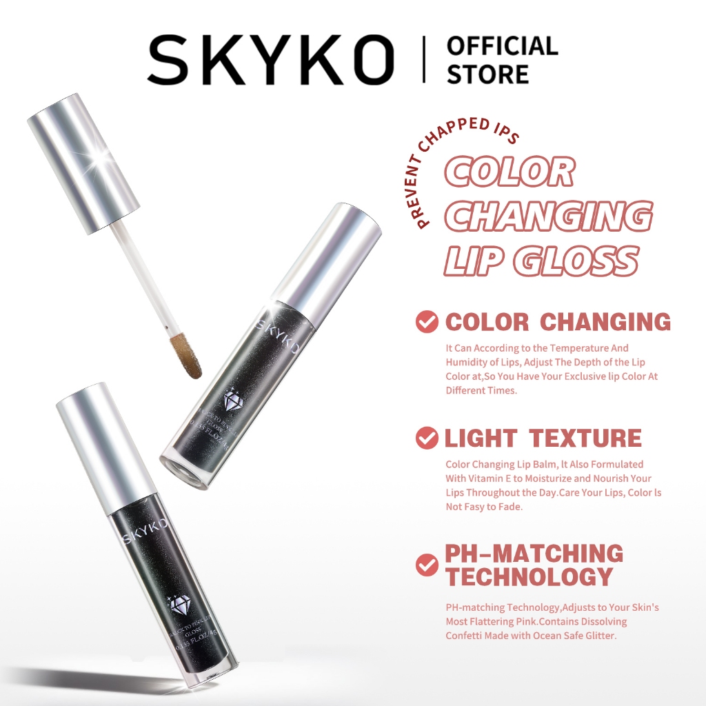 SKYKO Color Change Lip Gloss Dưỡng ẩm môi Glaze