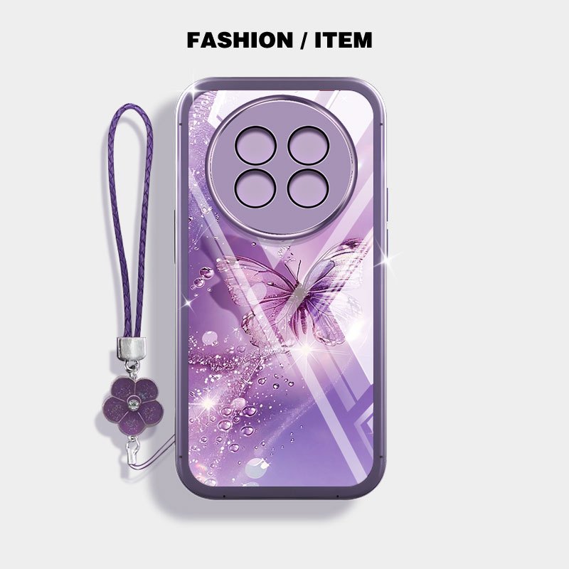 Ốp Điện Thoại Trong Suốt YBD Cho Realme 12 Pro + Realme 12 12X Realme 13 5G Realme 12 Pro C65 5G Narzo 70X N65 Kim Cương Gãy Bướm Silicon Mềm Bảo Vệ Ống Kính Đi Kèm Dây Buộc