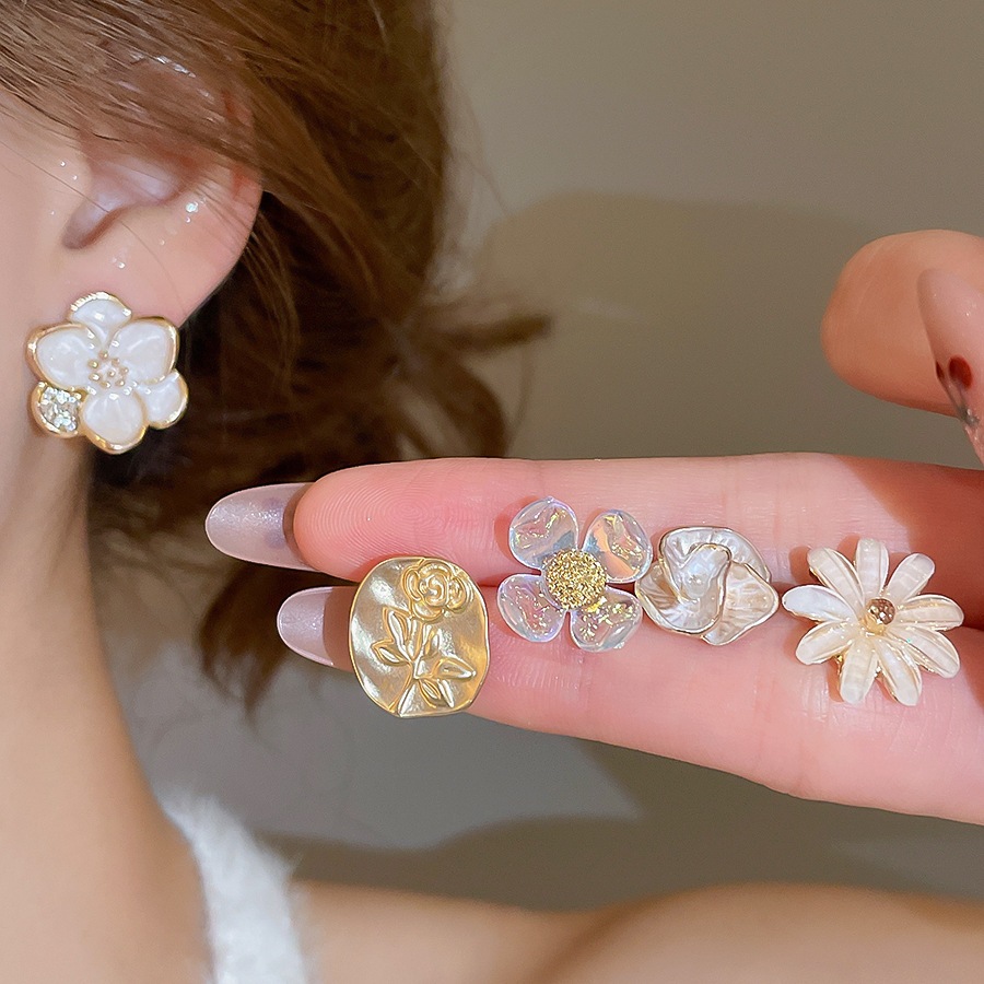 10pcs Bộ Kính Tai Nhiều Kiểu Phong Cách Thời Trang, Kính Tai Hoa/Trái Tim/Ngọc Trai/Cánh Diều, Phụ Kiện Tai Dễ Thương Cho Sử Dụng Hàng Ngày