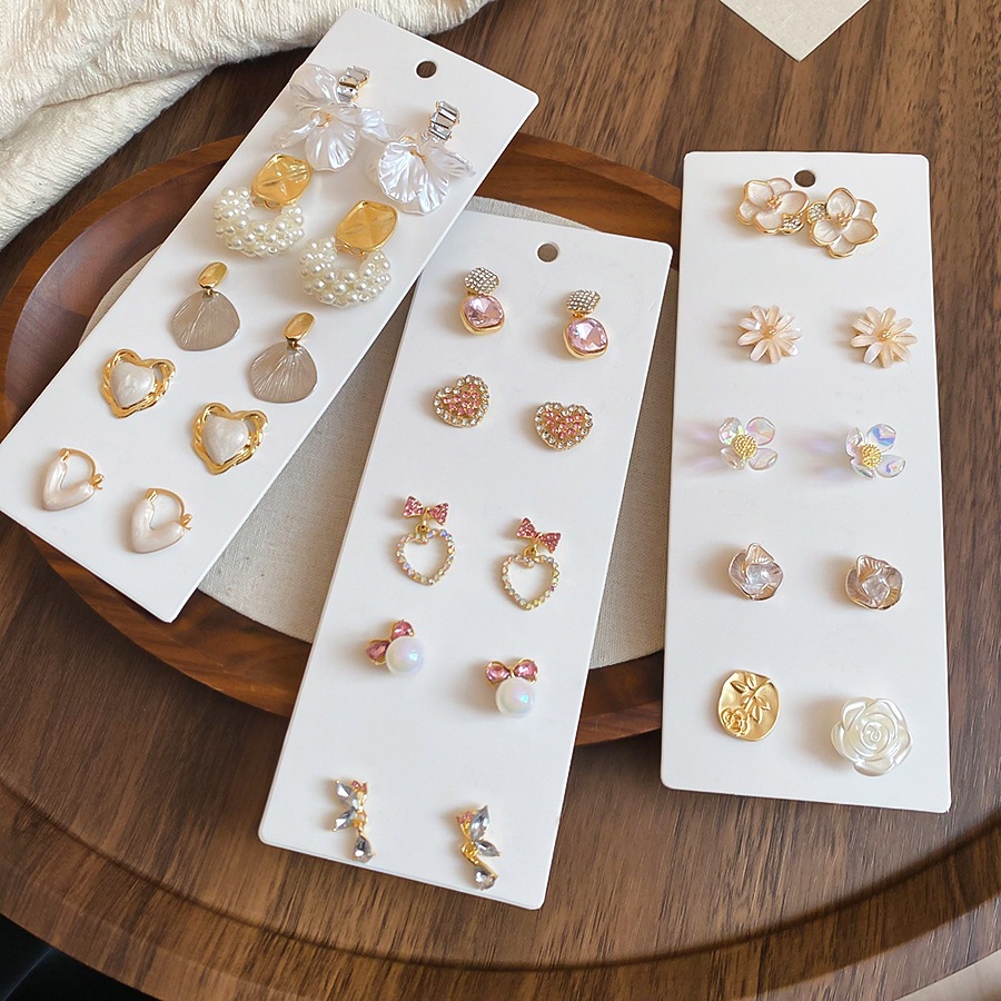 10pcs Bộ Kính Tai Nhiều Kiểu Phong Cách Thời Trang, Kính Tai Hoa/Trái Tim/Ngọc Trai/Cánh Diều, Phụ Kiện Tai Dễ Thương Cho Sử Dụng Hàng Ngày