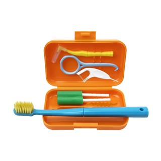 Bộ chăm sóc răng miệng di động bán chạy mới với bàn chải đánh răng có thể gập lại, bàn chải kẽ răng sáp chỉnh nha Bàn chải lưỡi Dụng cụ tháo niềng răng Bộ du lịch Quà tặng phòng khám