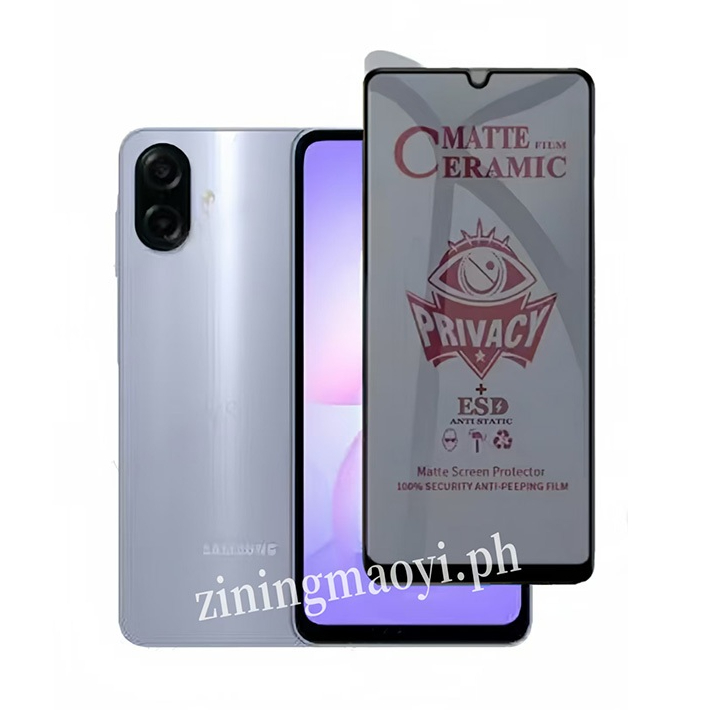 3in1 Samsung Galaxy A07 Phim gốm sứ chống gián điệp riêng tư cho Samsung Galaxy A06 A16 A17 A56 A26 A36 A05 Phim ống kính máy ảnh và bảo vệ màn hình và phim mặt sau