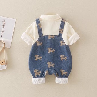 Bé Sơ Sinh Bé Trai Bé Gái Cotton Dễ Thương Mềm Mại Và Thoải Mái Mùa Đông Bò Treo Quần Áo Liền Quần Quà Tặng Giáng Sinh (0-24 tháng)