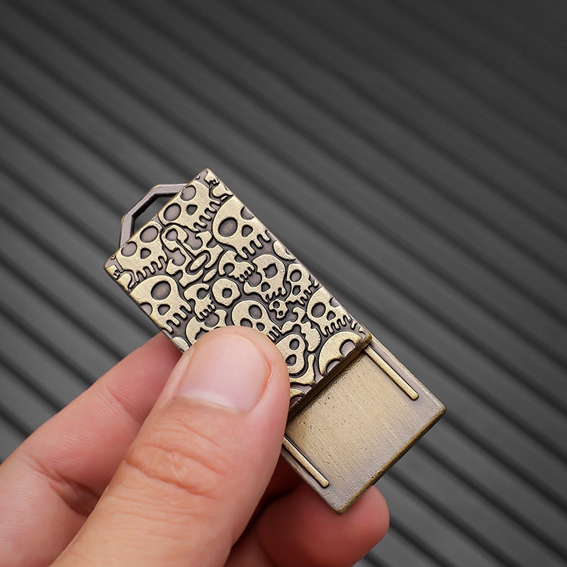 1 Sáng Tạo Đầu Lâu Fidget Thanh Trượt Vui Vẻ Edc Kim Loại Đẩy Xúc Giác Thanh Trượt Căng Thẳng Giải Phóng Fidget Đồ Chơi Adhd Tập Trung Đồ Chơi Mát Dụng Cụ Nhỏ Rotator