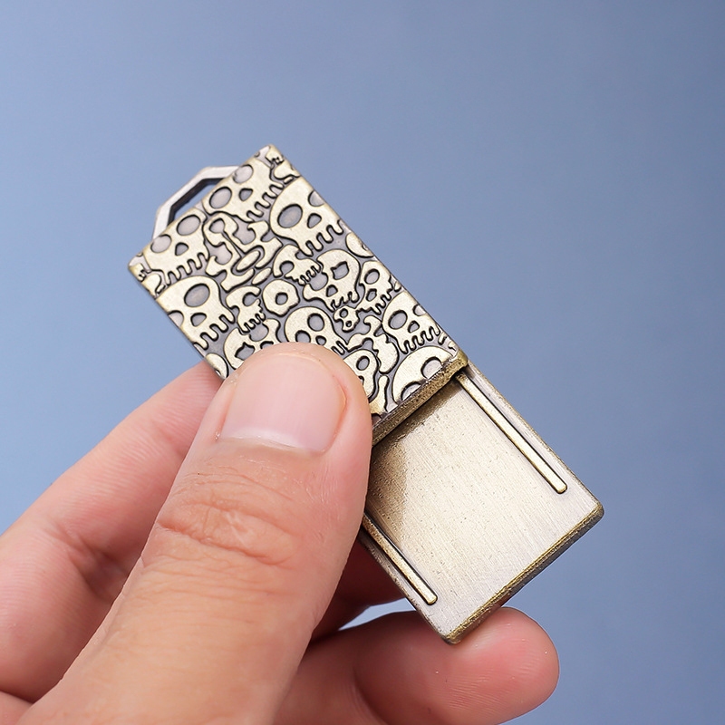 1 Sáng Tạo Đầu Lâu Fidget Thanh Trượt Vui Vẻ Edc Kim Loại Đẩy Xúc Giác Thanh Trượt Căng Thẳng Giải Phóng Fidget Đồ Chơi Adhd Tập Trung Đồ Chơi Mát Dụng Cụ Nhỏ Rotator