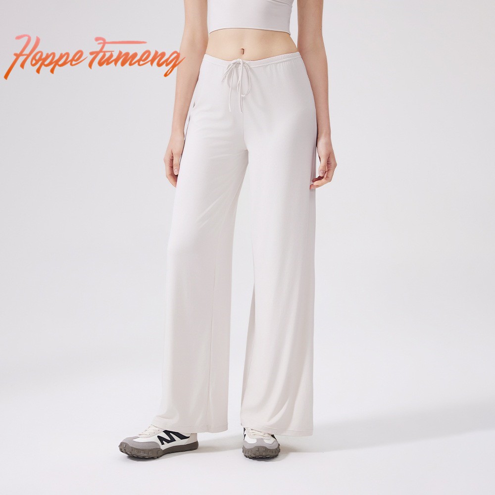 Quần ống thẳng dài Hoppe Fumeng có dây điều chỉnh, thiết kế rộng rãi, phù hợp chạy bộ