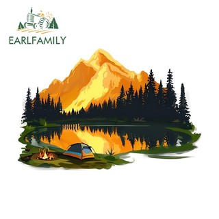 EARLFAMILY 13cm Nhiều Màu Sắc Thiết Kế Trại Trại Cắm Trại Xe Hơi Cooll Phong Cách Hoạt Hình Vinyl Trang Trí Nghệ Thuật Chống Thấm Nước Phụ Kiện Ngoại Thất