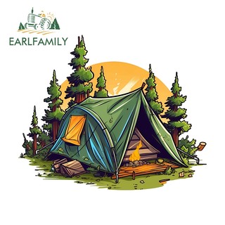 EARLFAMILY 13cm Nhiều Màu Sắc Thiết Kế Trại Trại Cắm Trại Xe Hơi Cooll Phong Cách Hoạt Hình Vinyl Trang Trí Nghệ Thuật Chống Thấm Nước Phụ Kiện Ngoại Thất