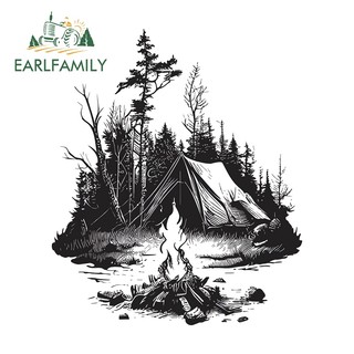 EARLFAMILY 13cm Nhiều Màu Sắc Thiết Kế Trại Trại Cắm Trại Xe Hơi Cooll Phong Cách Hoạt Hình Vinyl Trang Trí Nghệ Thuật Chống Thấm Nước Phụ Kiện Ngoại Thất