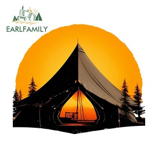EARLFAMILY 13cm Nhiều Màu Sắc Thiết Kế Trại Trại Cắm Trại Xe Hơi Cooll Phong Cách Hoạt Hình Vinyl Trang Trí Nghệ Thuật Chống Thấm Nước Phụ Kiện Ngoại Thất
