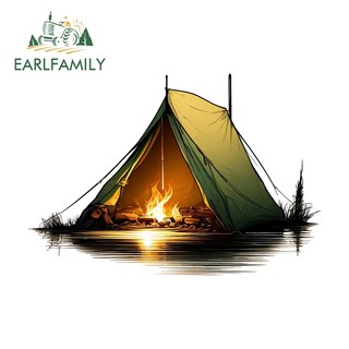 EARLFAMILY 13cm Nhiều Màu Sắc Thiết Kế Trại Trại Cắm Trại Xe Hơi Cooll Phong Cách Hoạt Hình Vinyl Trang Trí Nghệ Thuật Chống Thấm Nước Phụ Kiện Ngoại Thất