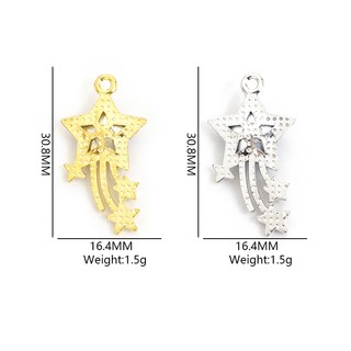 10 Chiếc 8 Màu Hình Ngôi Sao Kim Cương Giả Inlay Lấp Lánh Sao Băng Quyến Rũ Ánh Sáng Sang Trọng Tính Khí Vòng Cổ Bông Tai Móc Khóa Bụi Cắm DIY Tinh Tế Quyến Rũ Trailing Ngôi Sao Hợp Kim Mặt Dây Chuyền