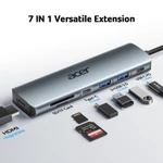 Acer USB C Hub Type-C 3.1 Đến 4K Đầu đọc thẻ USB SD / TF tương thích HDMI PD Sạc nhanh 7 trong 1 USB Dock cho Macbook PC iPad — ảnh 6