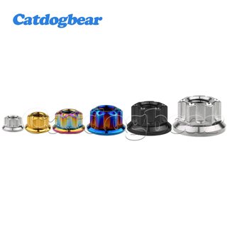 Catdogbear Titanium M6 M8 M10 M12 M14 M16 Lạ Mắt Lục Giác Mặt bích Hạt Cho Xe Đạp Xe Máy Trục Sau Titan Dây Buộc