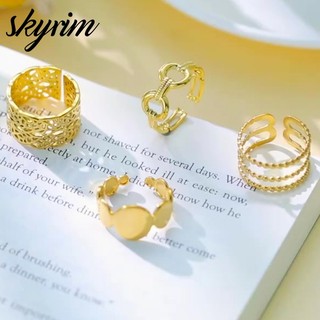 SKYRIM Nhẫn Nữ Mở Đẹp Trang Sức Có Thể Điều Chỉnh Cho Bạn Bè Quà Tặng Thời Trang