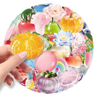 Bộ 50 Trái Cây Rau Củ Hoạt Hình Graffiti Dán Điện Thoại Laptop Chống Thấm Nước PET Miếng Dán Đồ Chơi Trẻ Em