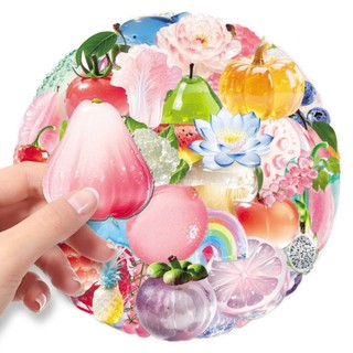Bộ 50 Trái Cây Rau Củ Hoạt Hình Graffiti Dán Điện Thoại Laptop Chống Thấm Nước PET Miếng Dán Đồ Chơi Trẻ Em