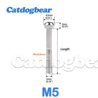 Catdogbear M5x10--60 mm Titan Bolt Torx Đầu Vít Cho Xe Đạp Động Cơ Nhiều Màu Sắc