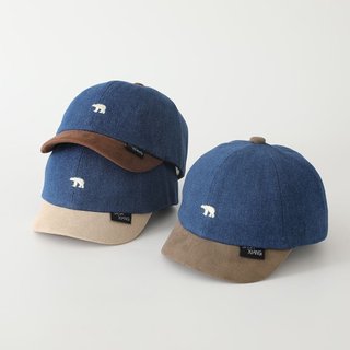 Mũ bóng chày Denim bị chặn màu dành cho trẻ em Mũ bé trai và bé gái có họa tiết gấu dễ thương thêu phù hợp cho trẻ em từ 1-4 tuổi