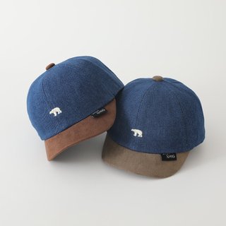 Mũ bóng chày Denim bị chặn màu dành cho trẻ em Mũ bé trai và bé gái có họa tiết gấu dễ thương thêu phù hợp cho trẻ em từ 1-4 tuổi