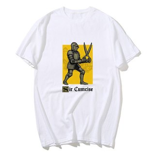 Sir Cumcise Ngộ nghĩnh Hiệp Sĩ Áo Nam Nữ Hip-hop Áo Thun Cotton Mùa Hè Bông Tai Kẹp Áo Thun Tay Ngắn Dạo Phố Áo