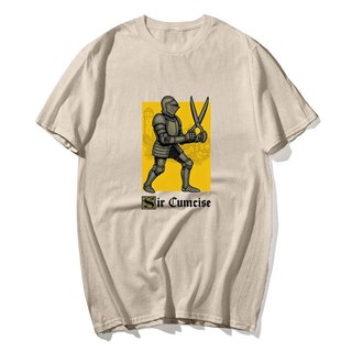 Sir Cumcise Ngộ nghĩnh Hiệp Sĩ Áo Nam Nữ Hip-hop Áo Thun Cotton Mùa Hè Bông Tai Kẹp Áo Thun Tay Ngắn Dạo Phố Áo
