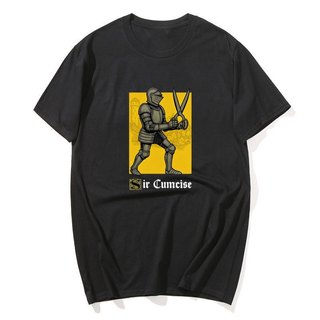 Sir Cumcise Ngộ nghĩnh Hiệp Sĩ Áo Nam Nữ Hip-hop Áo Thun Cotton Mùa Hè Bông Tai Kẹp Áo Thun Tay Ngắn Dạo Phố Áo
