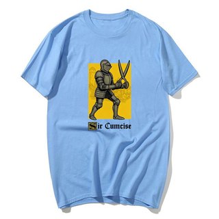 Sir Cumcise Ngộ nghĩnh Hiệp Sĩ Áo Nam Nữ Hip-hop Áo Thun Cotton Mùa Hè Bông Tai Kẹp Áo Thun Tay Ngắn Dạo Phố Áo