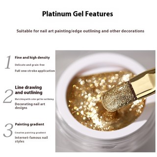ANNIES Sequined Nail Polish Keo Platinum Fine Powder Strobe Làm móng tay Thích hợp cho ngày lễ 8g Cần chiếu sáng