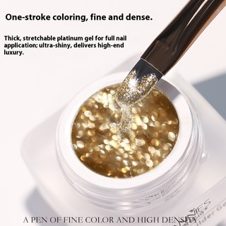 ANNIES Sequined Nail Polish Keo Platinum Fine Powder Strobe Làm móng tay Thích hợp cho ngày lễ 8g Cần chiếu sáng