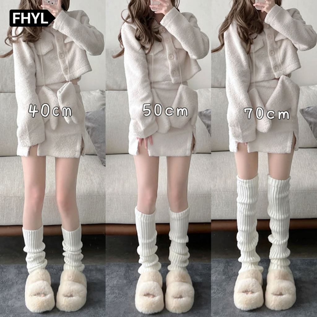 FHYL Vớ Ống Chân  dệt kim giữ ấm chân phong cách lolita Nhật Bản 40-70cm