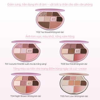 Đồ Dùng Du Lịch Tiện Lợi Romantic Beauty Bảng Phấn 9 Ô Kèm Highlight Tạo Khối Và Phấn Mắt Đa Năng Dễ Dùng Cho Người Mới