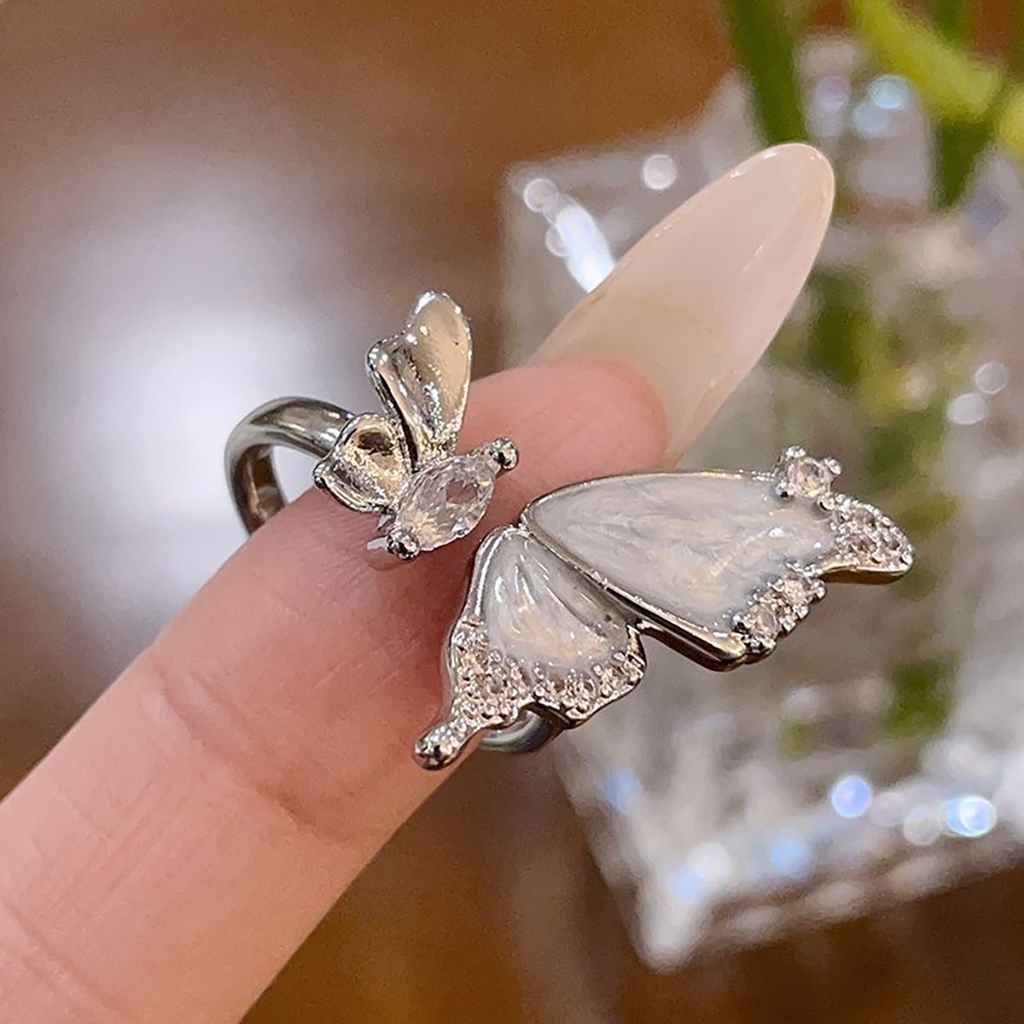 Nhẫn bướm zircon màu sắc đa dạng, thời trang - Quà tặng sinh nhật sang trọng
