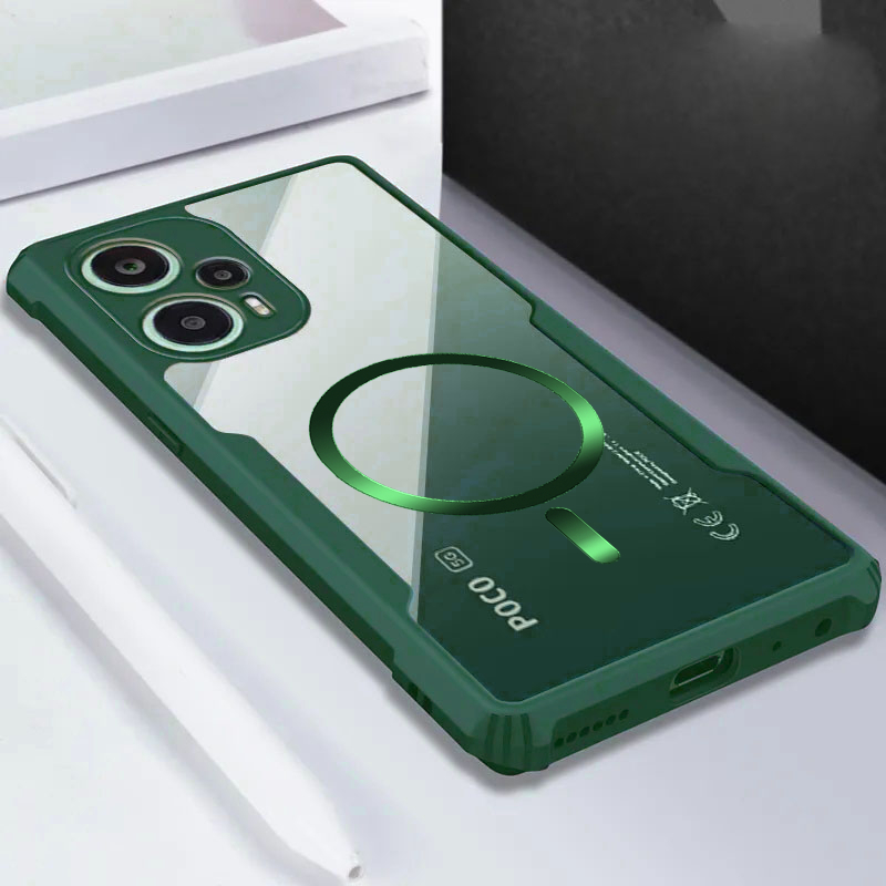 Ốp Điện Thoại Chống Sốc Từ Tính Trong Suốt Cho Xiaomi POCO F4 F3 GT F7 Ultra F6 F5 Pro C75 C71 C65 C55 C40 C31 K80 Pro 5G 4G Vỏ Khung Chắc Chắn Cấp Quân Sự
