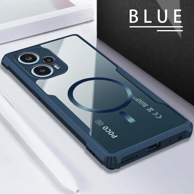 Ốp Điện Thoại Chống Sốc Từ Tính Trong Suốt Cho Xiaomi POCO F4 F3 GT F7 Ultra F6 F5 Pro C75 C71 C65 C55 C40 C31 K80 Pro 5G 4G Vỏ Khung Chắc Chắn Cấp Quân Sự