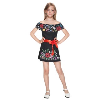 Truyền Thống Mexico Đầm Cho Bé Gái Trang Phục Halloween Trẻ Em Người Lớn Mexico Fiesta Dress Up Cha Mẹ-Con Sân Khấu Hiển Thị Flamenco Váy Khiêu Vũ