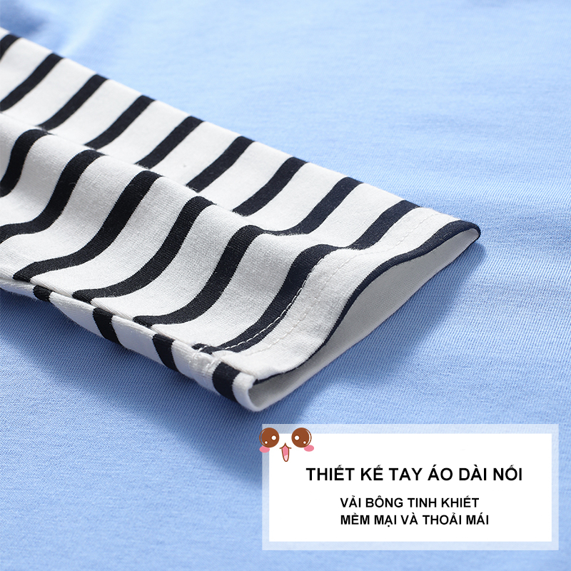 Áo thun dài tay bé gái, vải Cotton 100% mềm mại thoải mái với in hình bé gái dễ thương
