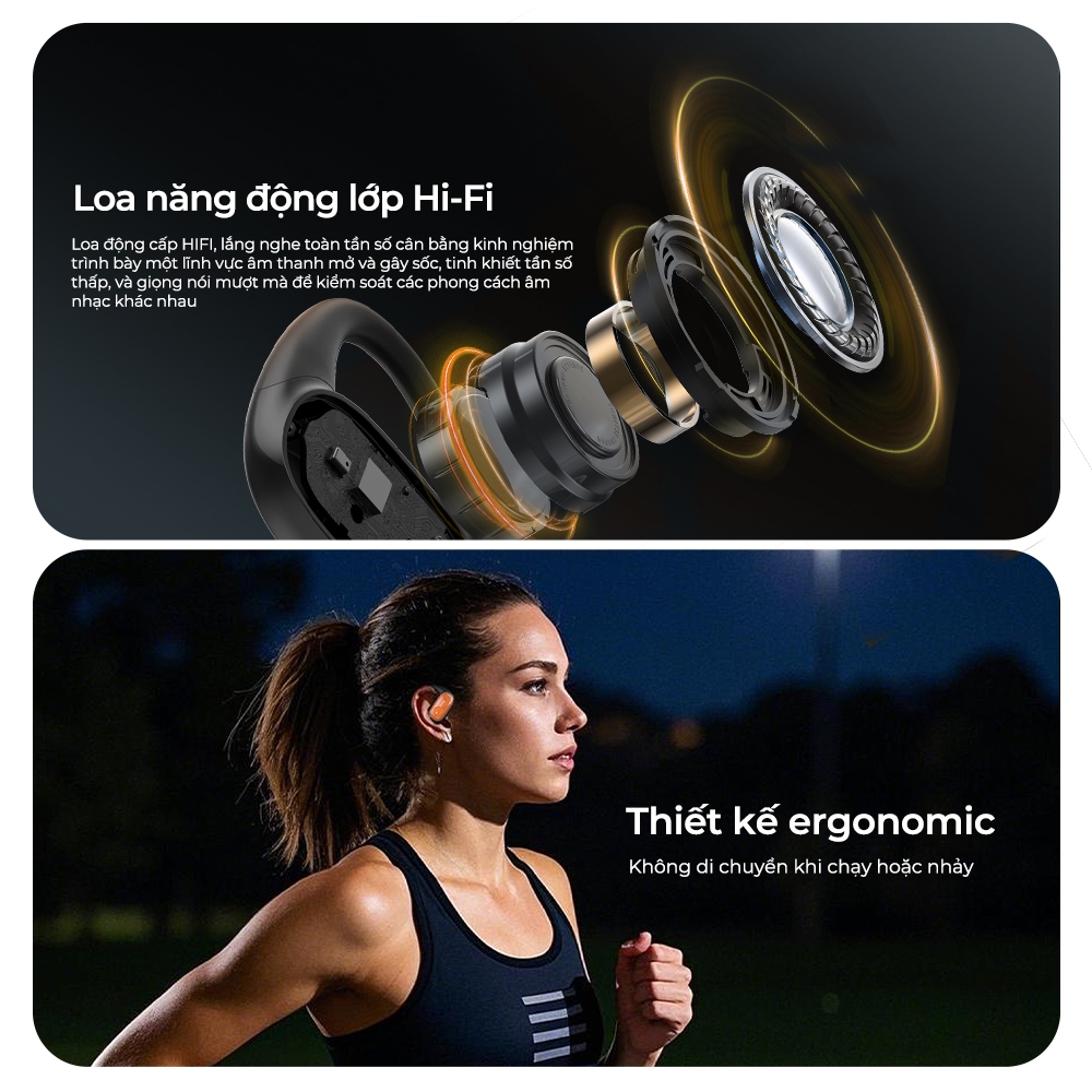 Tai nghe dịch thuật AI HTC NE10 Bluetooth 6.0 Dịch thuật thời gian thực 135 ngôn ngữ Chất lượng âm thanh HiFi Loa 10mm Giảm tiếng ồn Cuộc gọi HD IPX5 Chống nước