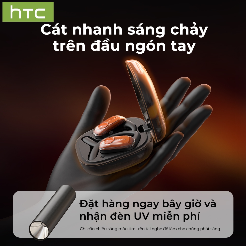 Tai nghe dịch thuật AI HTC NE10 Bluetooth 6.0 Dịch thuật thời gian thực 135 ngôn ngữ Chất lượng âm thanh HiFi Loa 10mm Giảm tiếng ồn Cuộc gọi HD IPX5 Chống nước