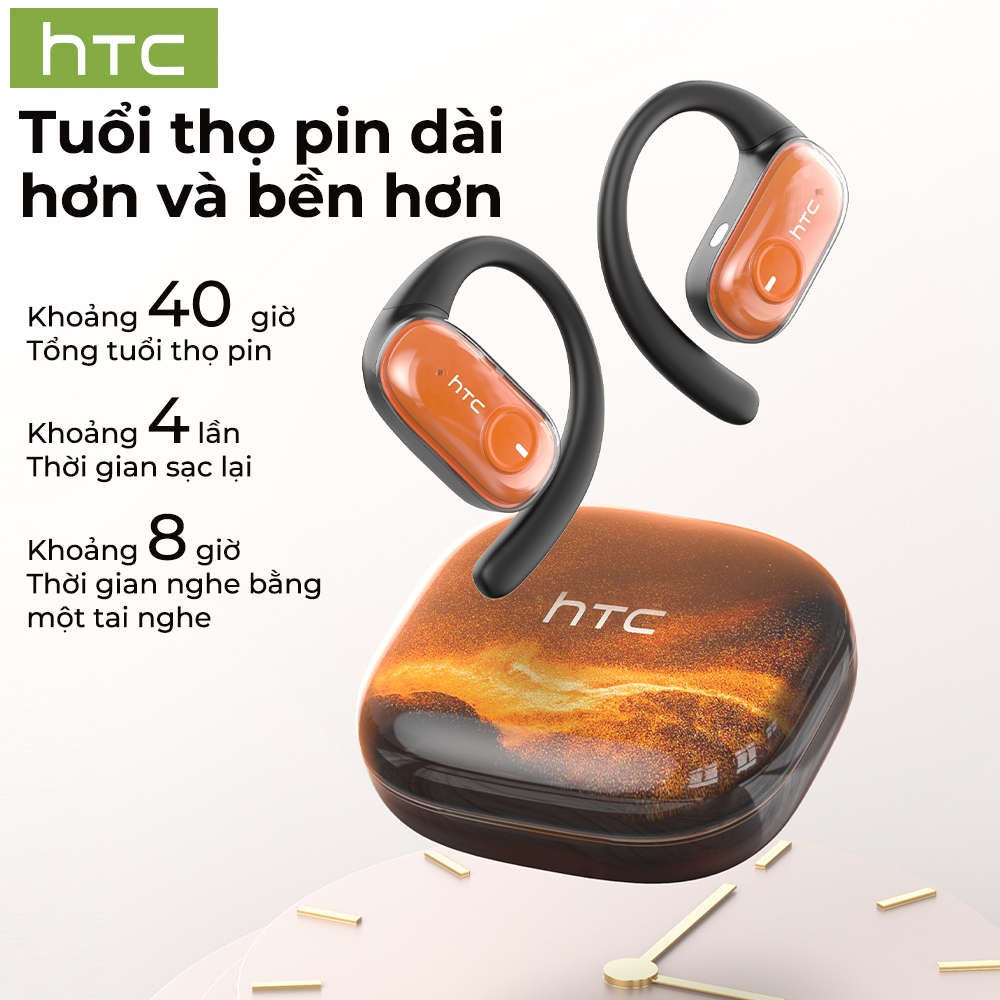 Tai nghe dịch thuật AI HTC NE10 Bluetooth 6.0 Dịch thuật thời gian thực 135 ngôn ngữ Chất lượng âm thanh HiFi Loa 10mm Giảm tiếng ồn Cuộc gọi HD IPX5 Chống nước
